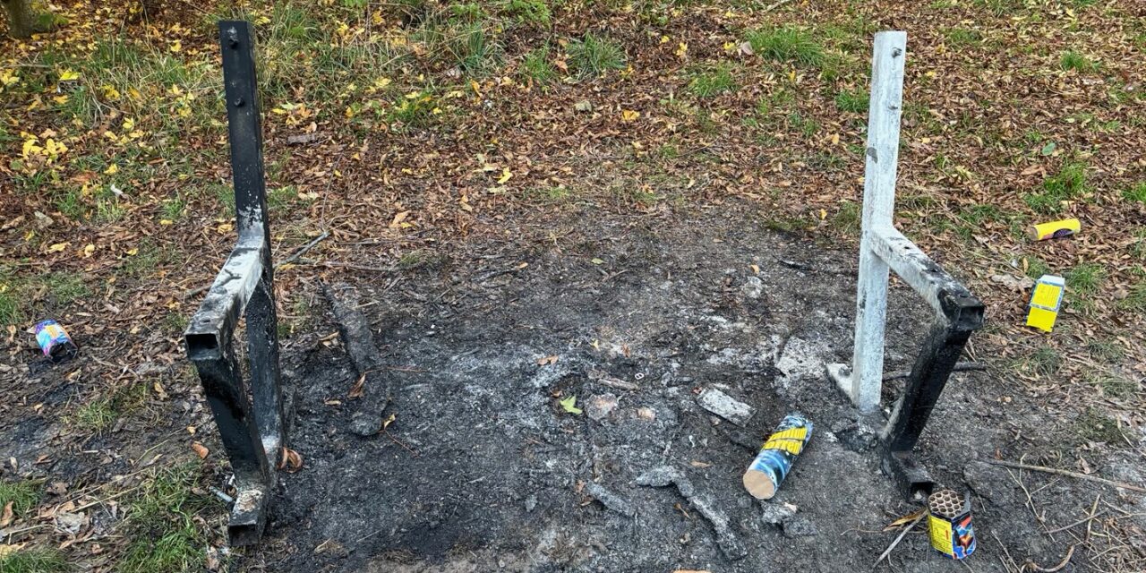 Community Orchard bench destroyed