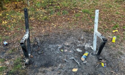 Community Orchard bench destroyed